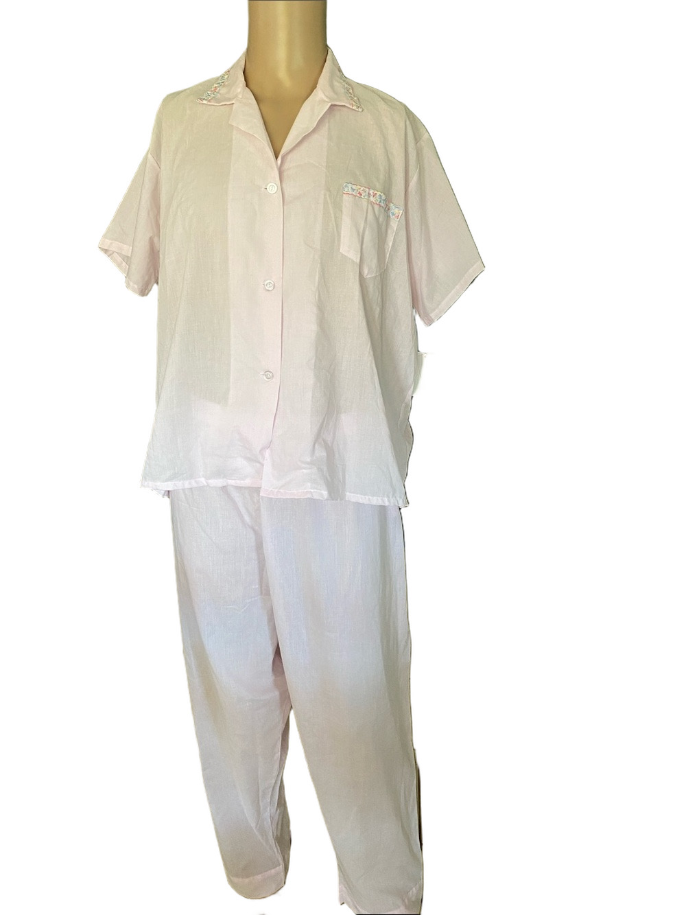 Carolee Light Pink Vintage Short-Sleeve Button Pajama Set